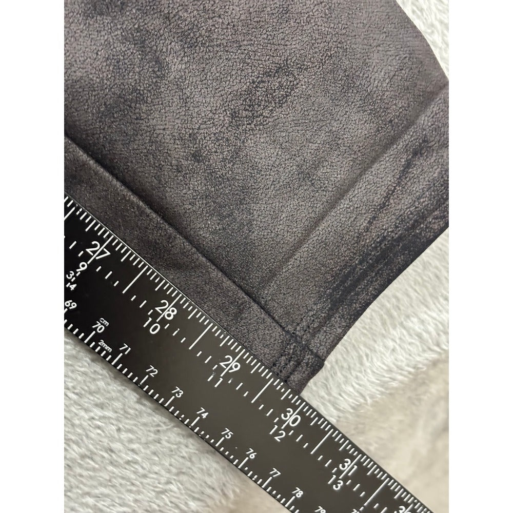 Spanx 2X Tall Black Faux Leather Leggings Womens Casual Athleisure Slim Fit