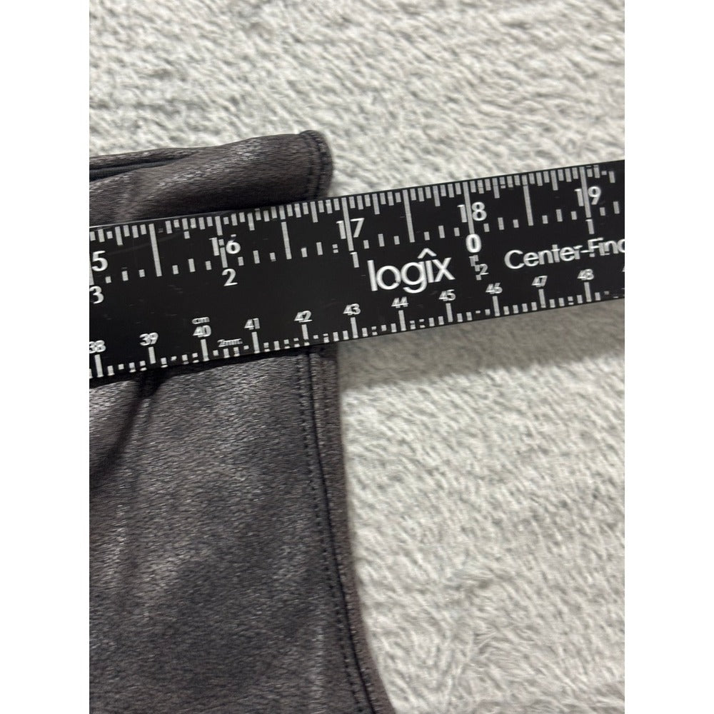 Spanx 2X Tall Black Faux Leather Leggings Womens Casual Athleisure Slim Fit