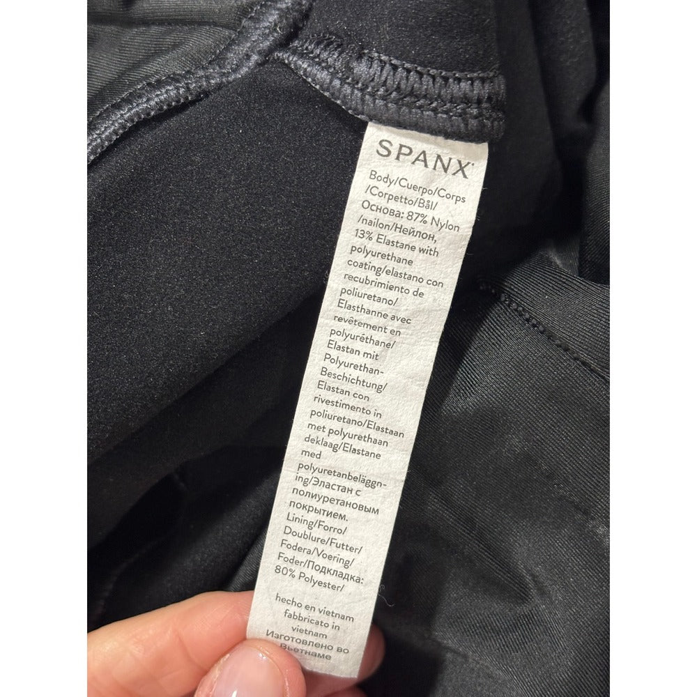 Spanx 2X Tall Black Faux Leather Leggings Womens Casual Athleisure Slim Fit