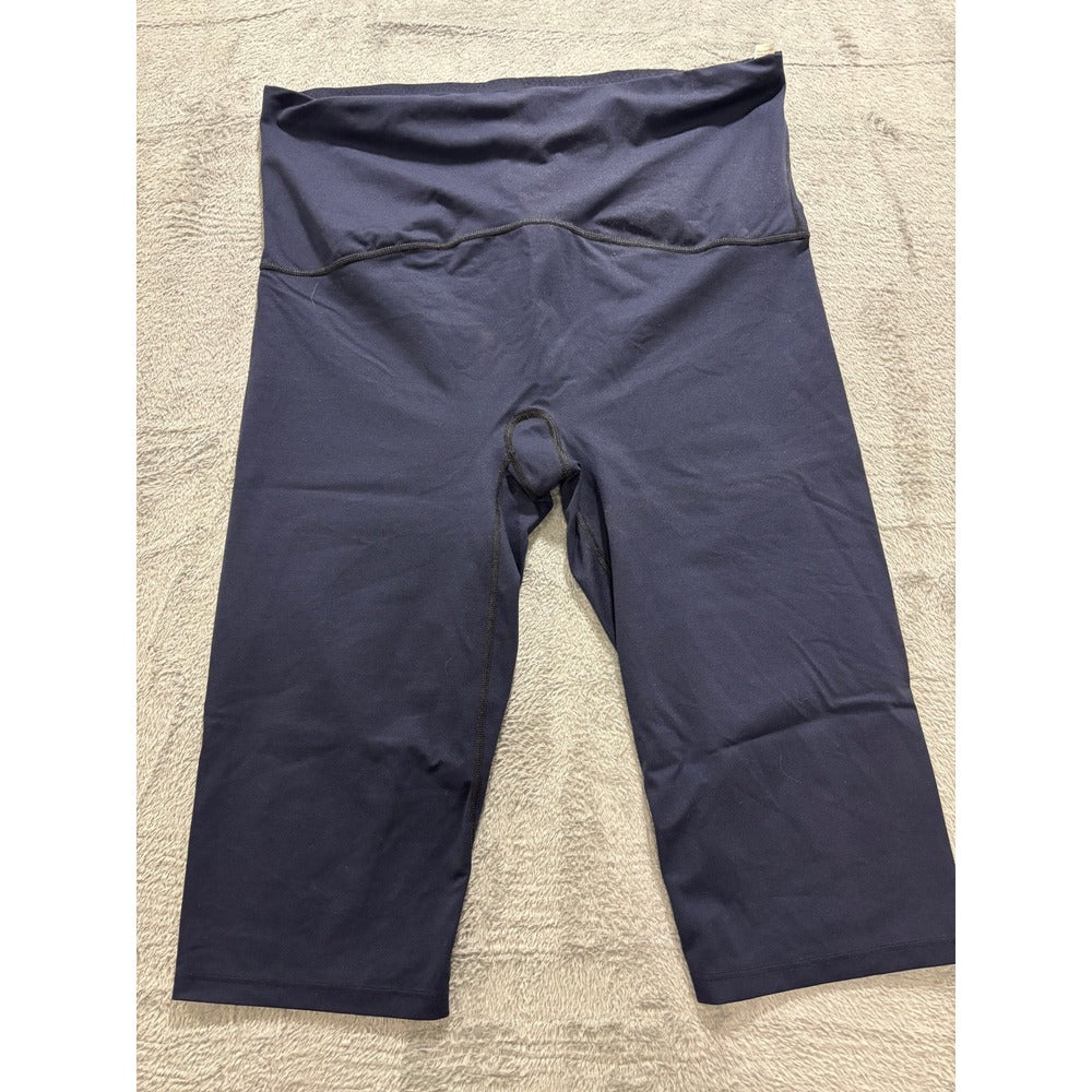 Spanx 1X Navy Blue Womens Cropped Leggings Athleisure Casual Compression Capri