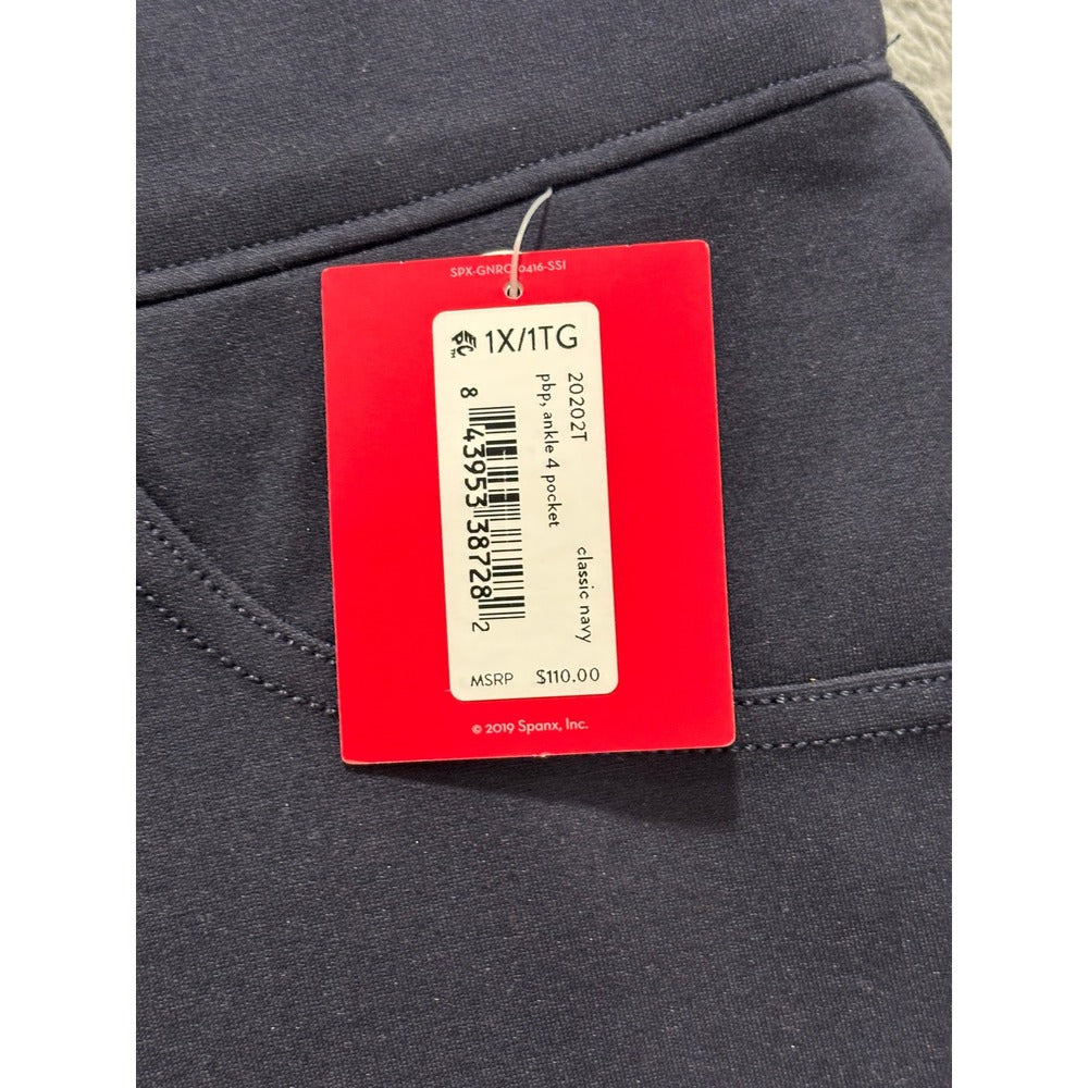 Spanx 1X Tall Navy Blue Perfect Pant Ankle 4-Pocket Womens NWT