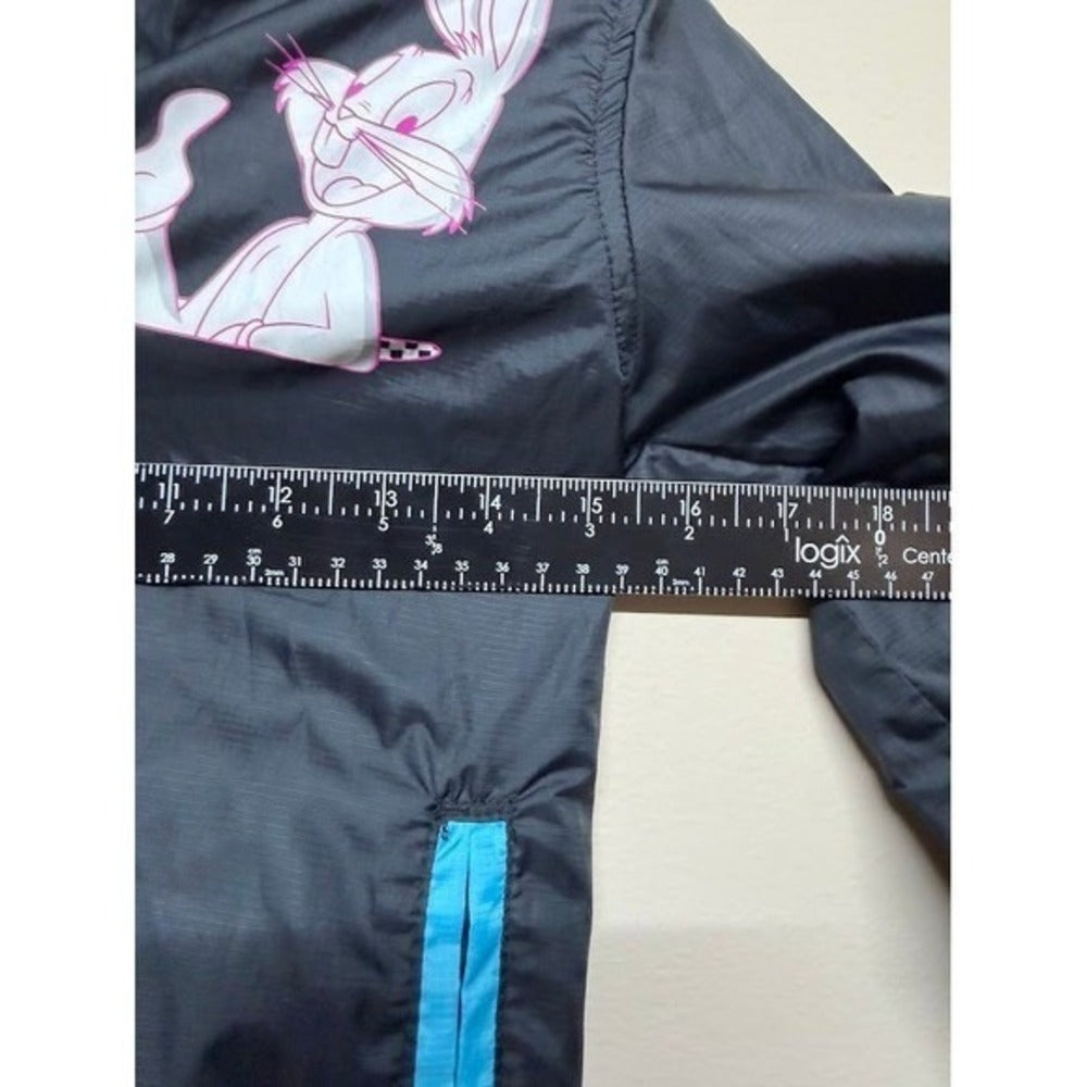 Looney Tunes Bugs Bunny Windbreaker Kids 10/12 Members Only Jacket Hooded