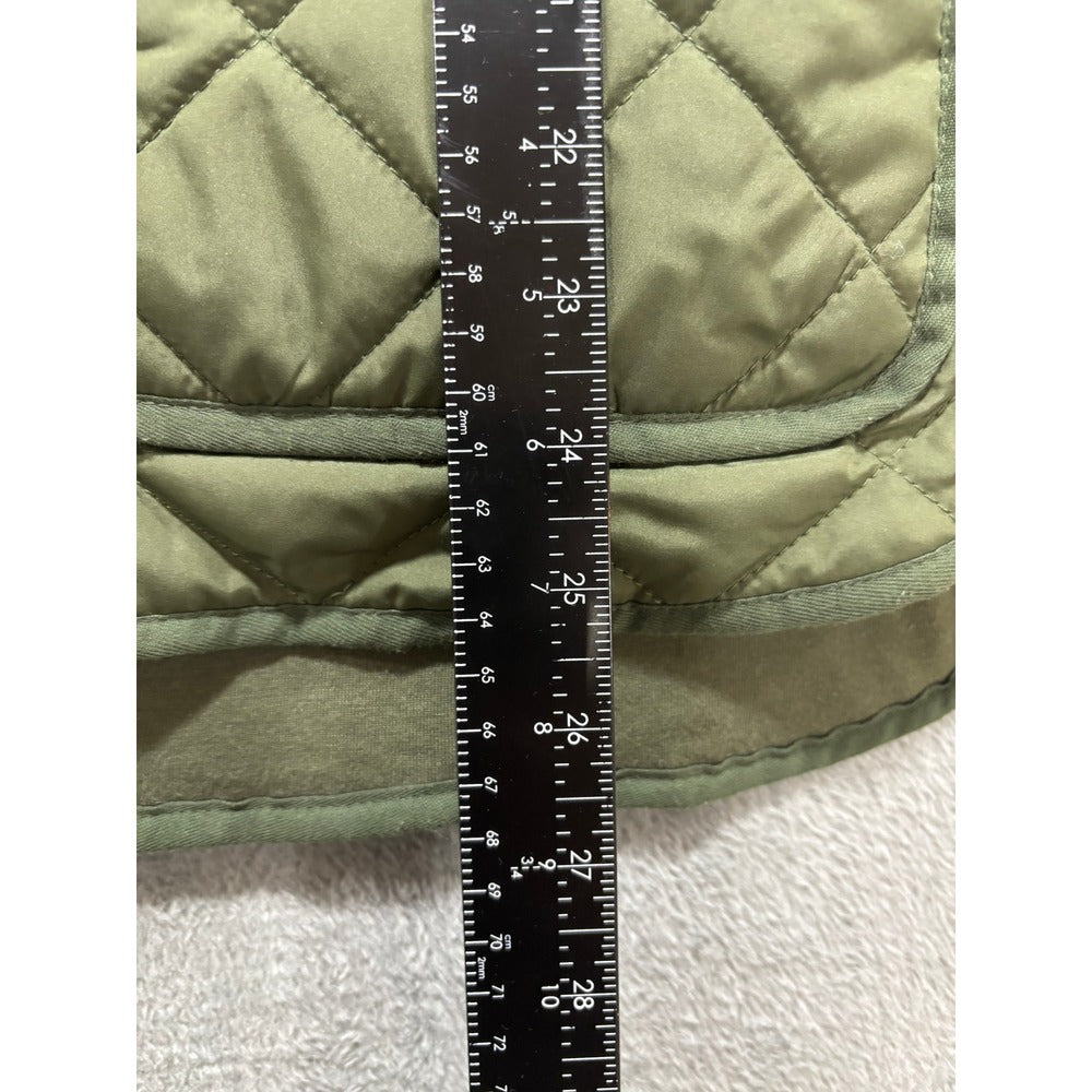 Old Navy XL Olive Green Quilted Hooded Zip Jacket Womens Patch Pockets