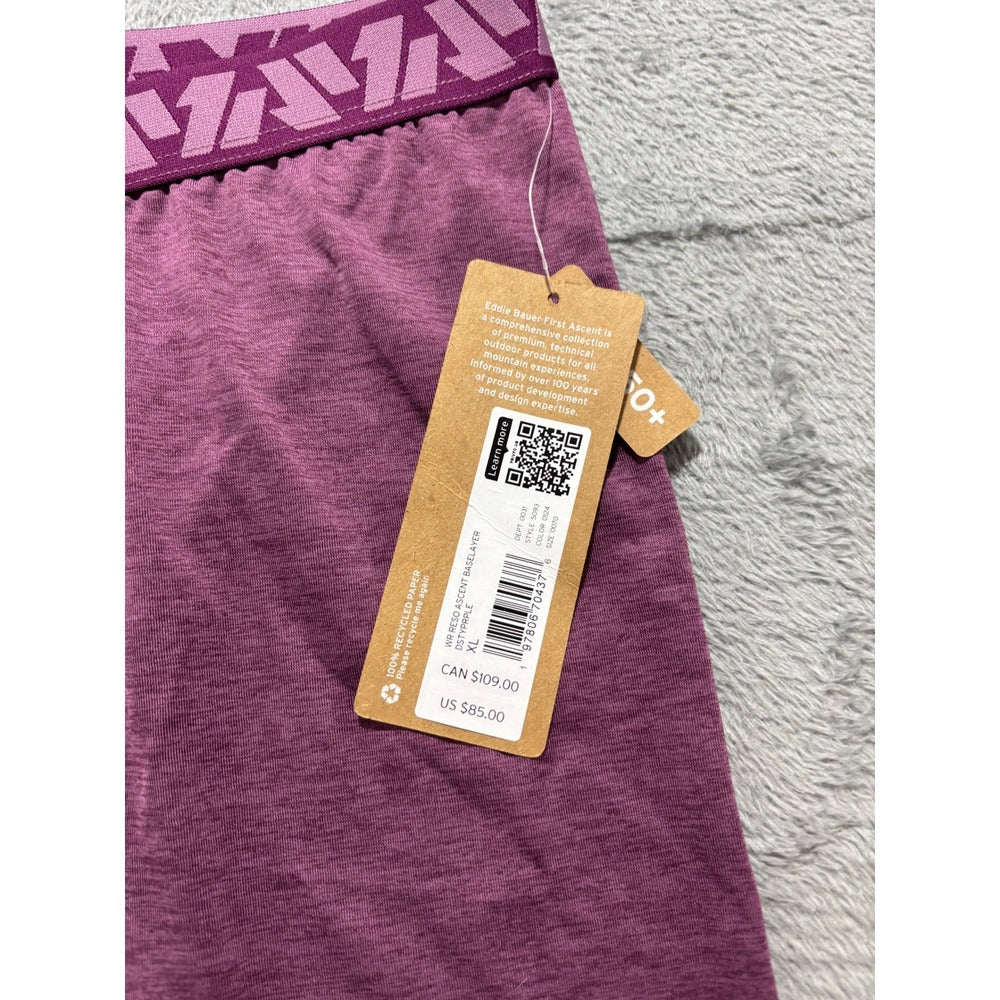 Eddie Bauer XL Purple First Ascent Resolution Baselayer Leggings Womens NWT