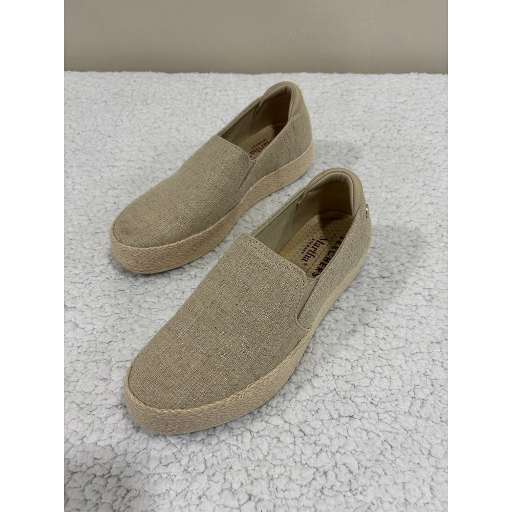 Skechers Martha Stewart BOBS Sesame Womens 9 Natural Linen Espadrille Slip On