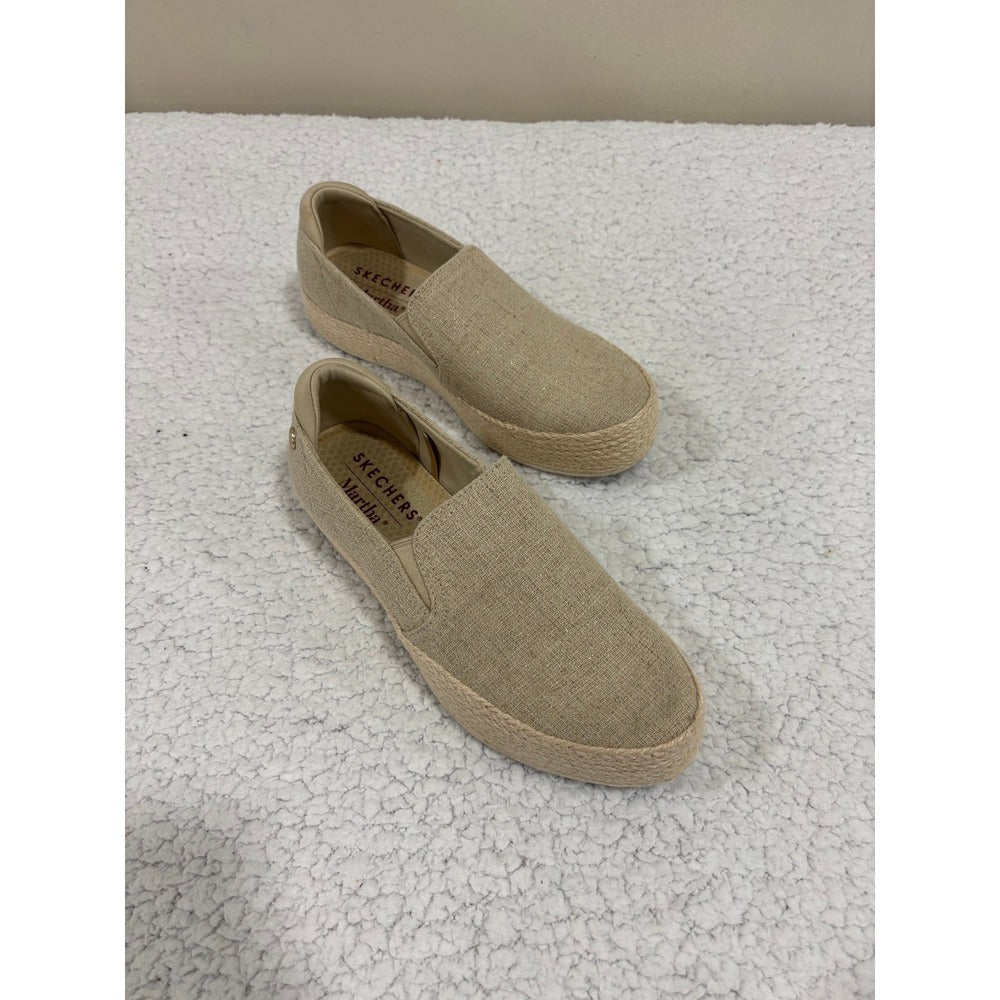 Skechers Martha Stewart BOBS Sesame Womens 9 Natural Linen Espadrille Slip On
