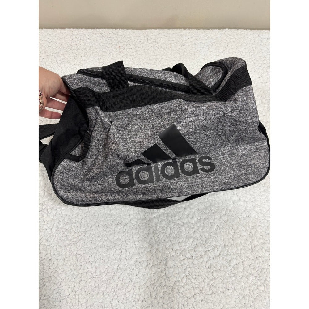 adidas Diablo Small Duffel Gym Bag Onix Gray Jersey Black 18in Shoulder Strap