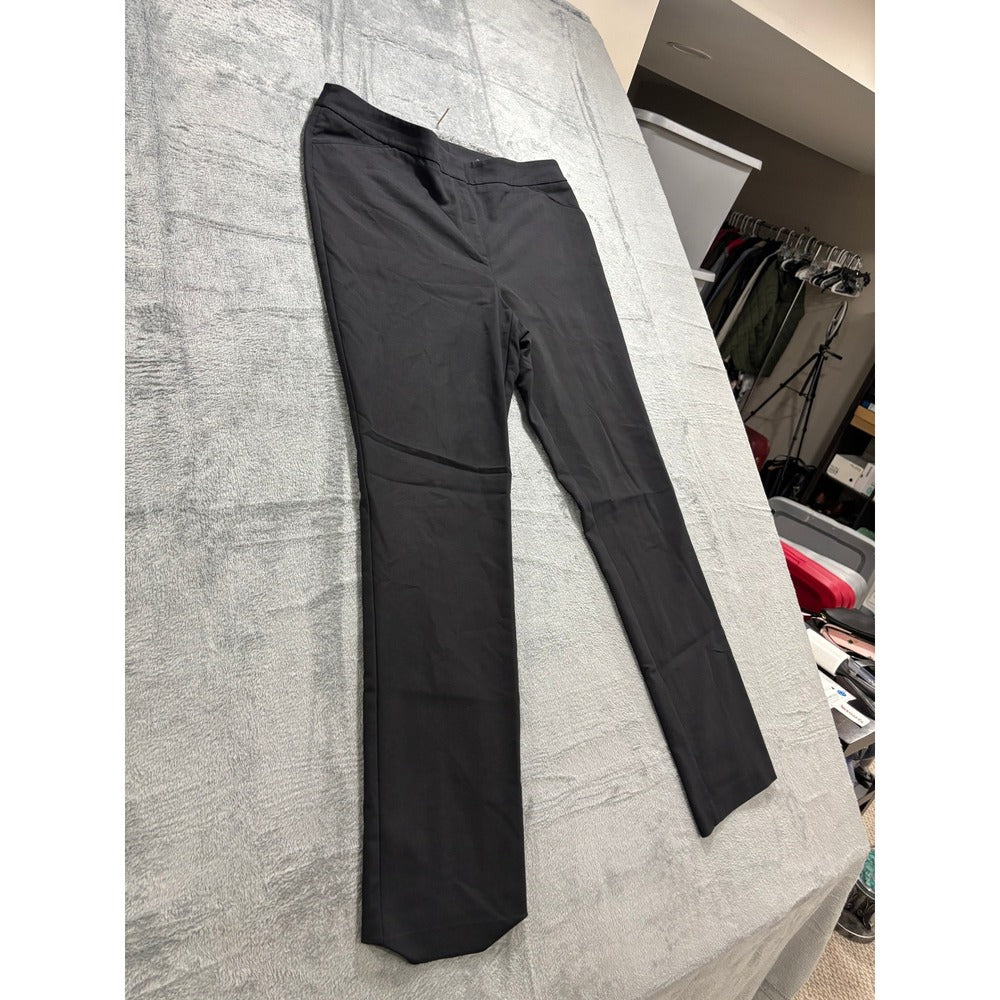 Chicos 2 US 12 Womens Black Straight Leg Pants Casual Preppy Slim Dress Slacks