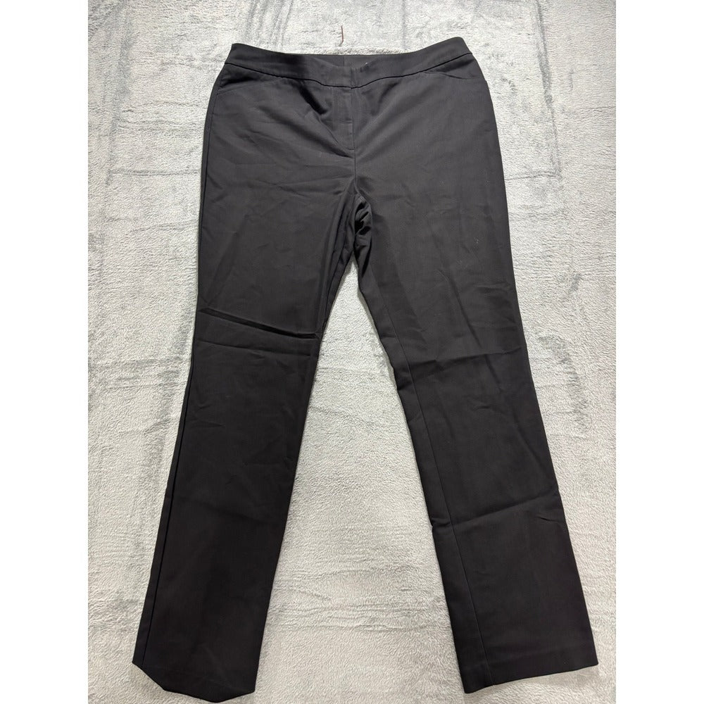 Chicos 2 US 12 Womens Black Straight Leg Pants Casual Preppy Slim Dress Slacks