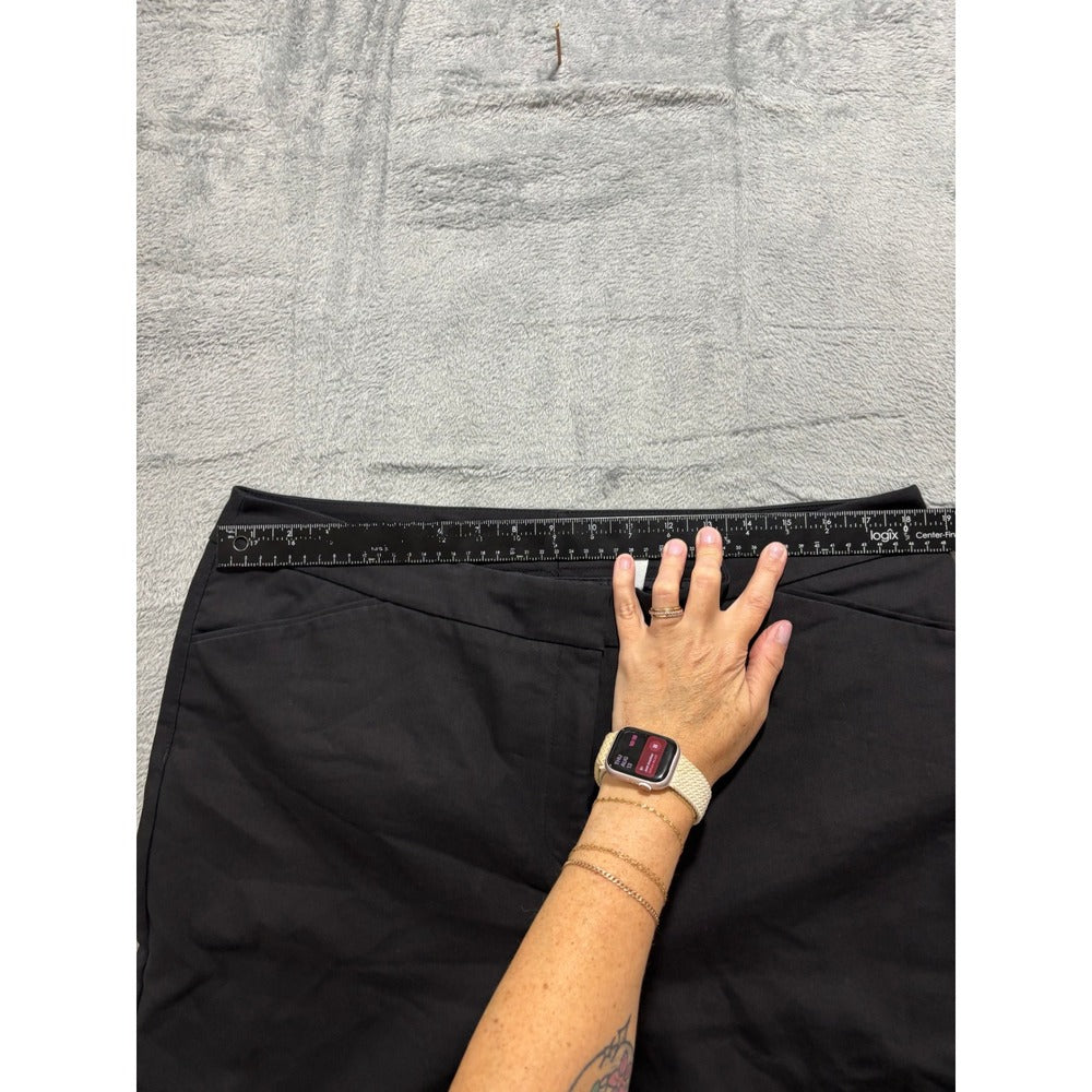 Chicos 2 US 12 Womens Black Straight Leg Pants Casual Preppy Slim Dress Slacks