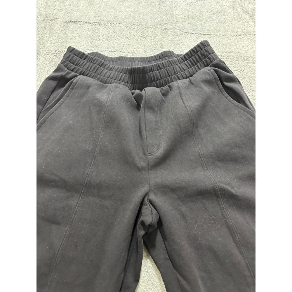 Old Navy Womens M Tall Black Dynamic Fleece Wide Leg Pants Casual Athleisure