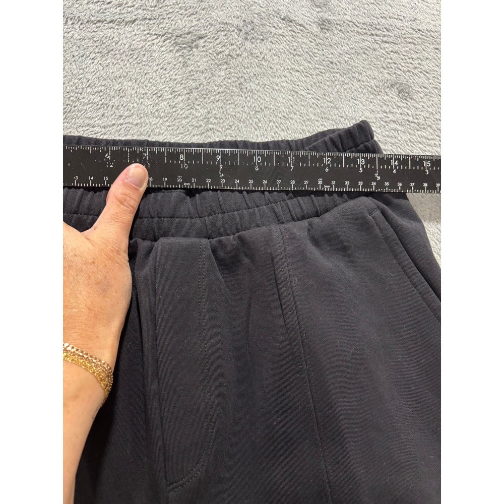 Old Navy Womens M Tall Black Dynamic Fleece Wide Leg Pants Casual Athleisure