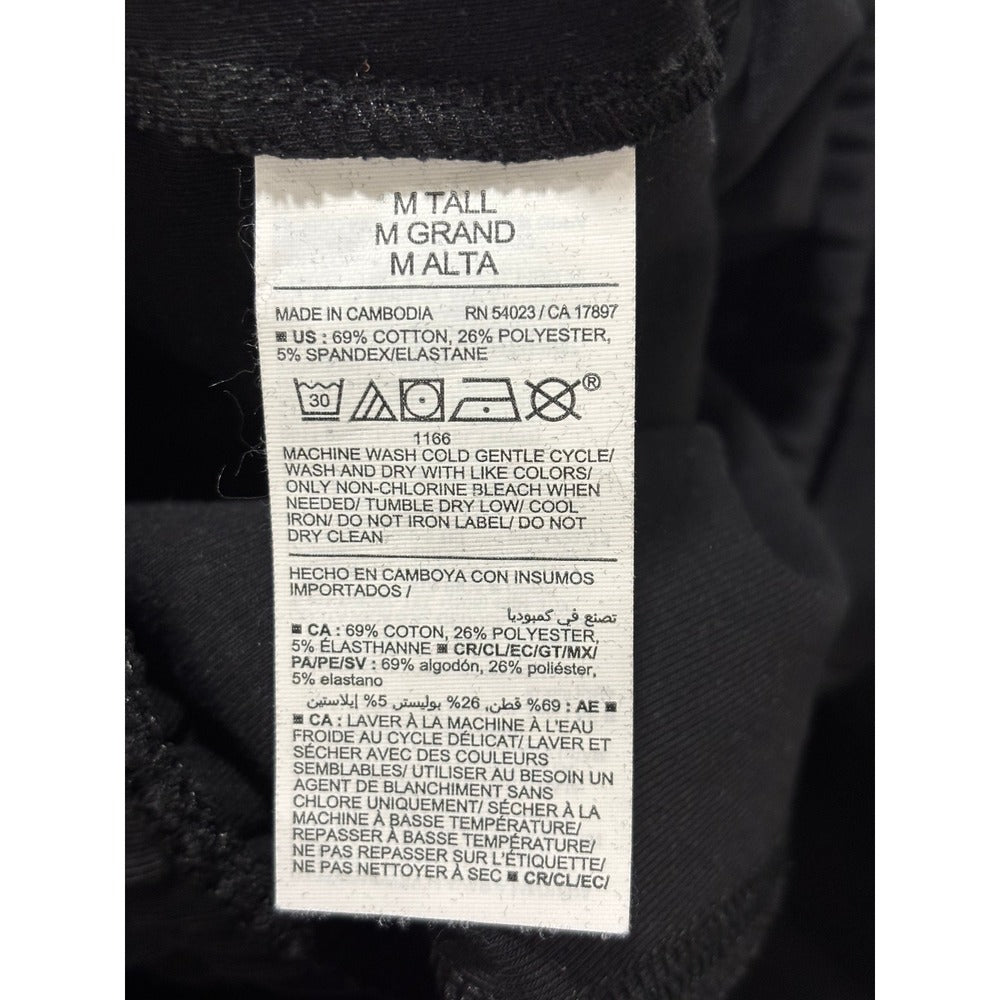 Old Navy Womens M Tall Black Dynamic Fleece Wide Leg Pants Casual Athleisure