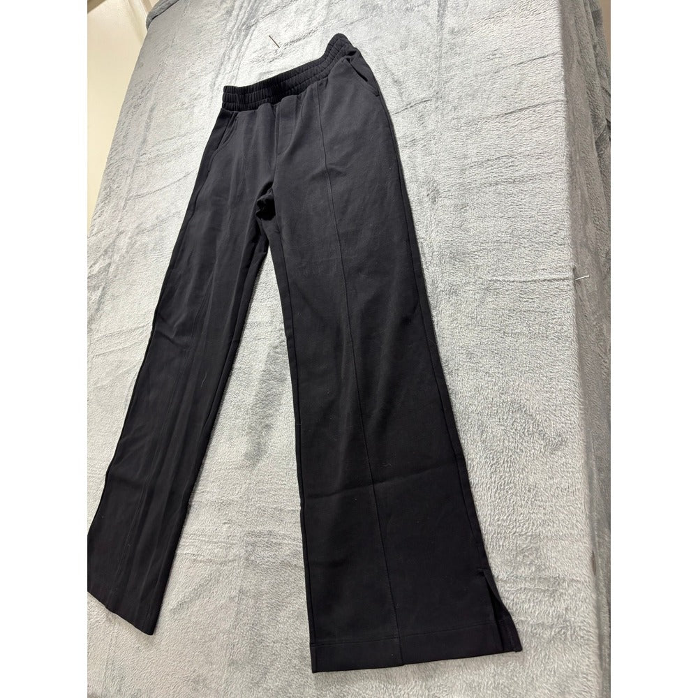 Old Navy Womens M Tall Black Dynamic Fleece Wide Leg Pants Casual Athleisure
