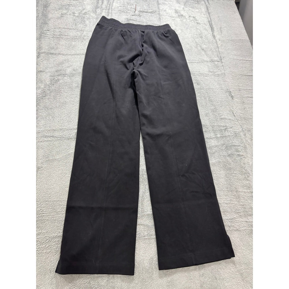 Old Navy Womens M Tall Black Dynamic Fleece Wide Leg Pants Casual Athleisure