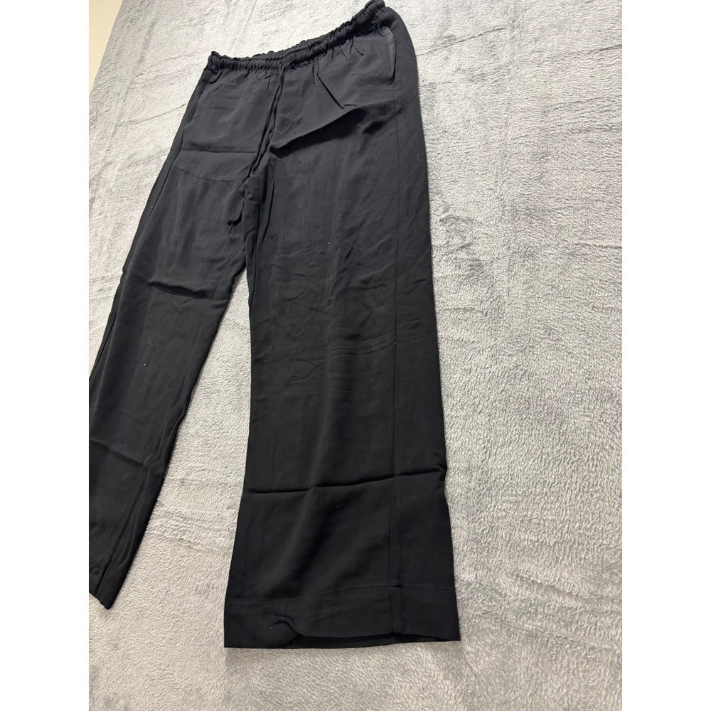 A New Day M Black Wide Leg Pants Womens Casual Cozy Rayon Trousers