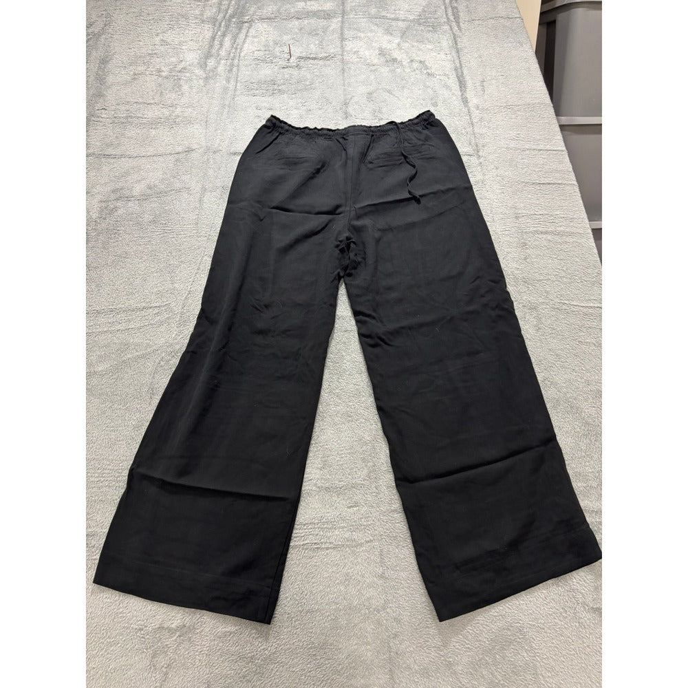 A New Day M Black Wide Leg Pants Womens Casual Cozy Rayon Trousers