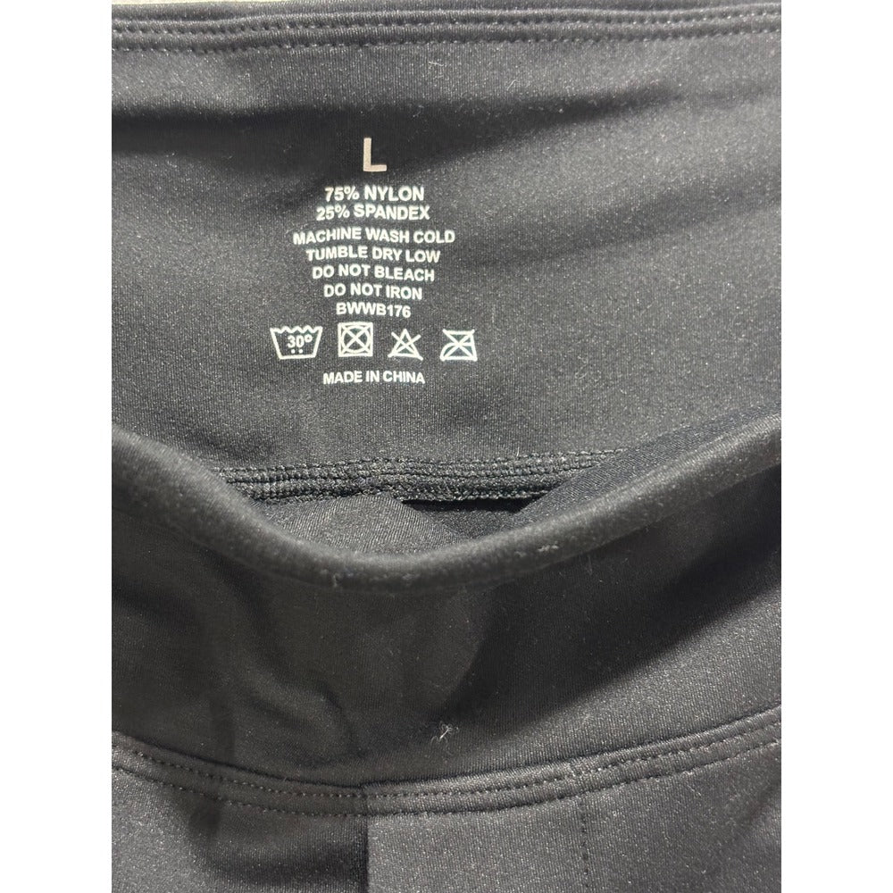 Bubblelime L Black Wide Leg Yoga Pants Womens NWT Athleisure Casual