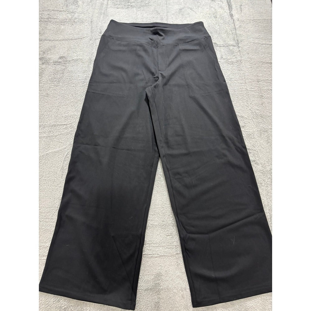 Bubblelime L Black Wide Leg Yoga Pants Womens NWT Athleisure Casual