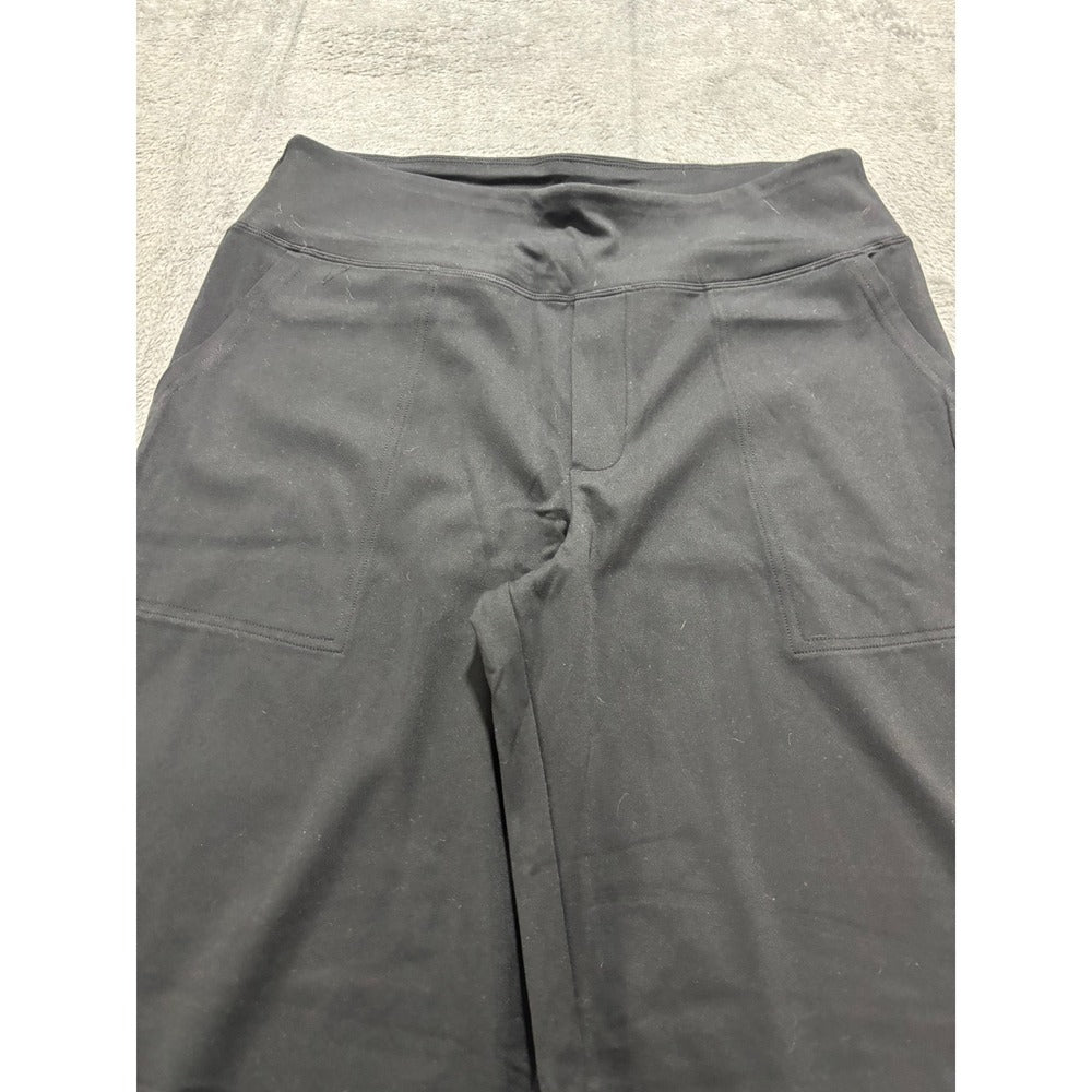 Bubblelime L Black Wide Leg Yoga Pants Womens NWT Athleisure Casual