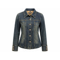 Street Code New York Womens Medium Blue Quilted Lined Denim Jacket Button Up M