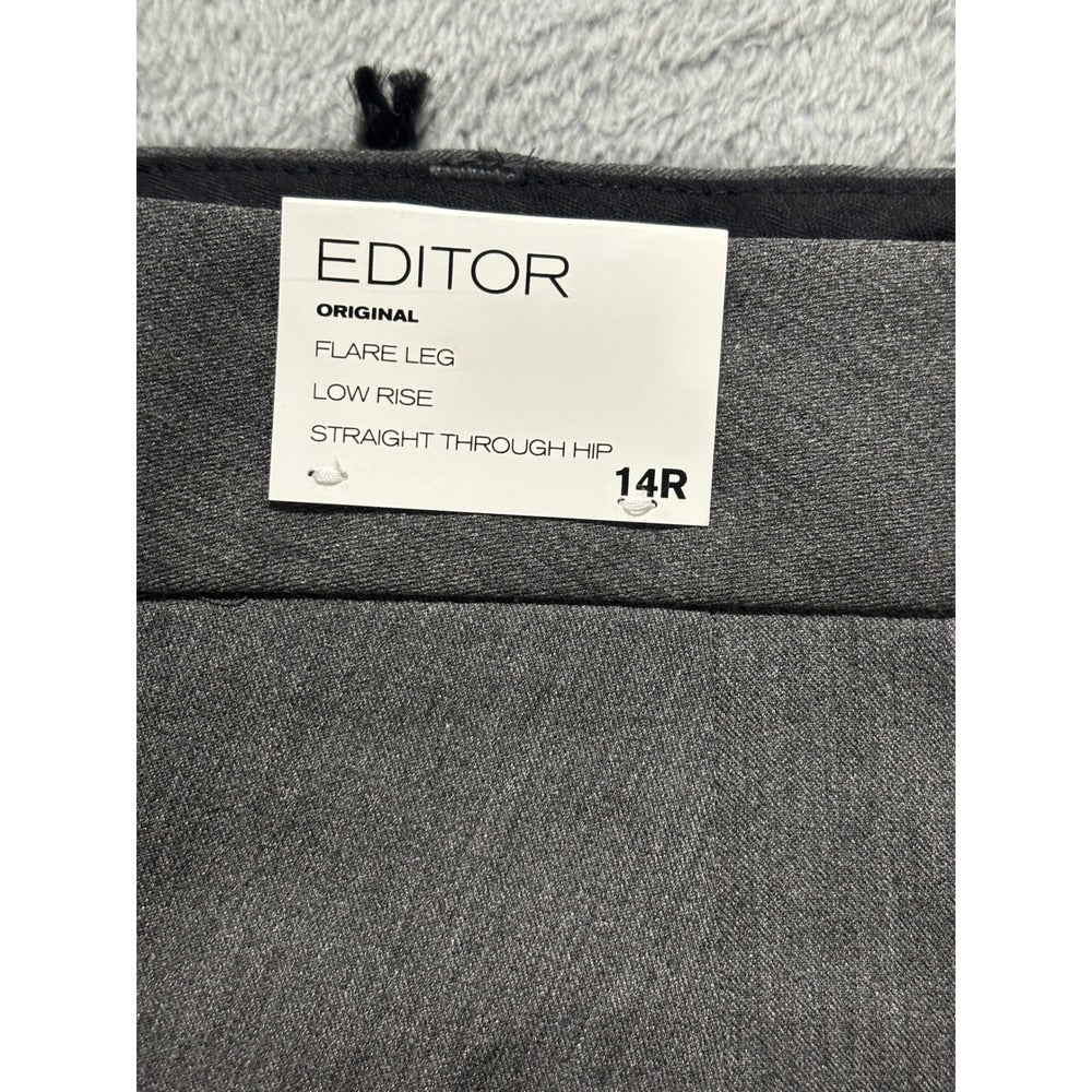 Express 14R Gray Editor Flare Leg Low Rise Pants Womens Professional Vintage