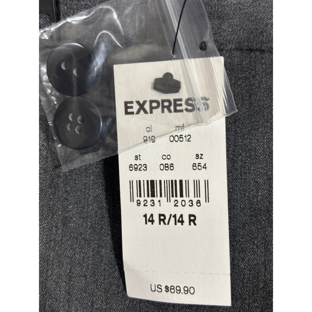 Express 14R Gray Editor Flare Leg Low Rise Pants Womens Professional Vintage