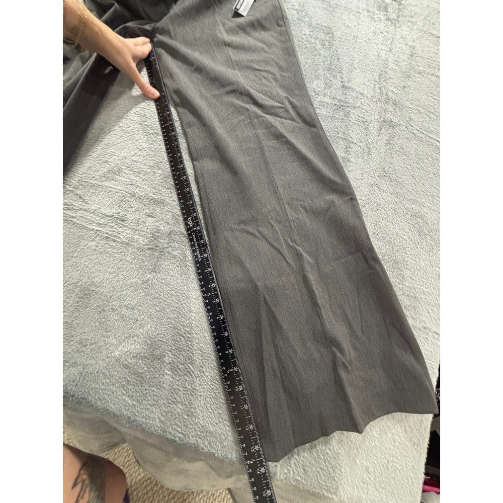 Express 14R Gray Editor Wide Waistband Flare Leg Pants Womens Trousers NWT