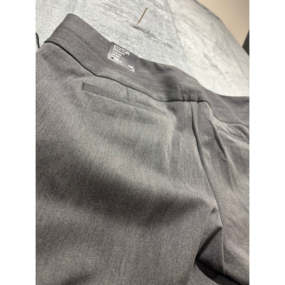 Express 14R Gray Editor Wide Waistband Flare Leg Pants Womens Trousers NWT