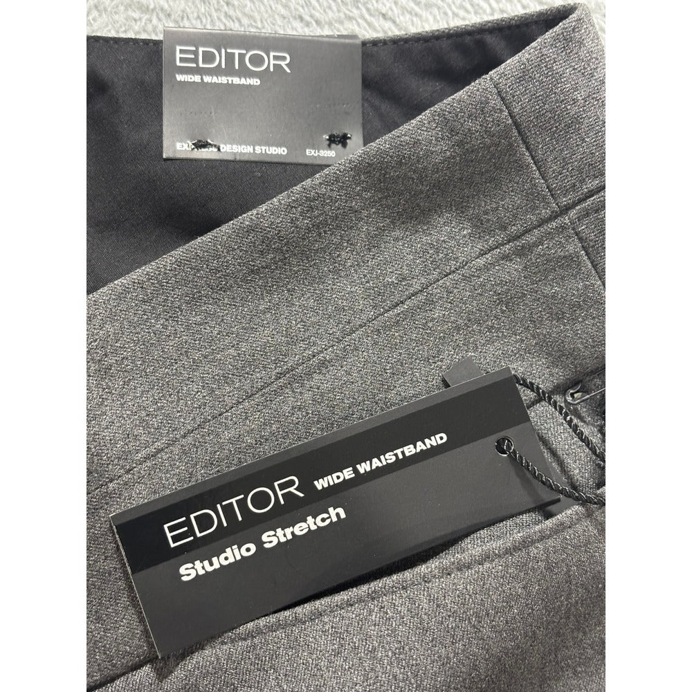 Express 14R Gray Editor Wide Waistband Flare Leg Pants Womens Trousers NWT