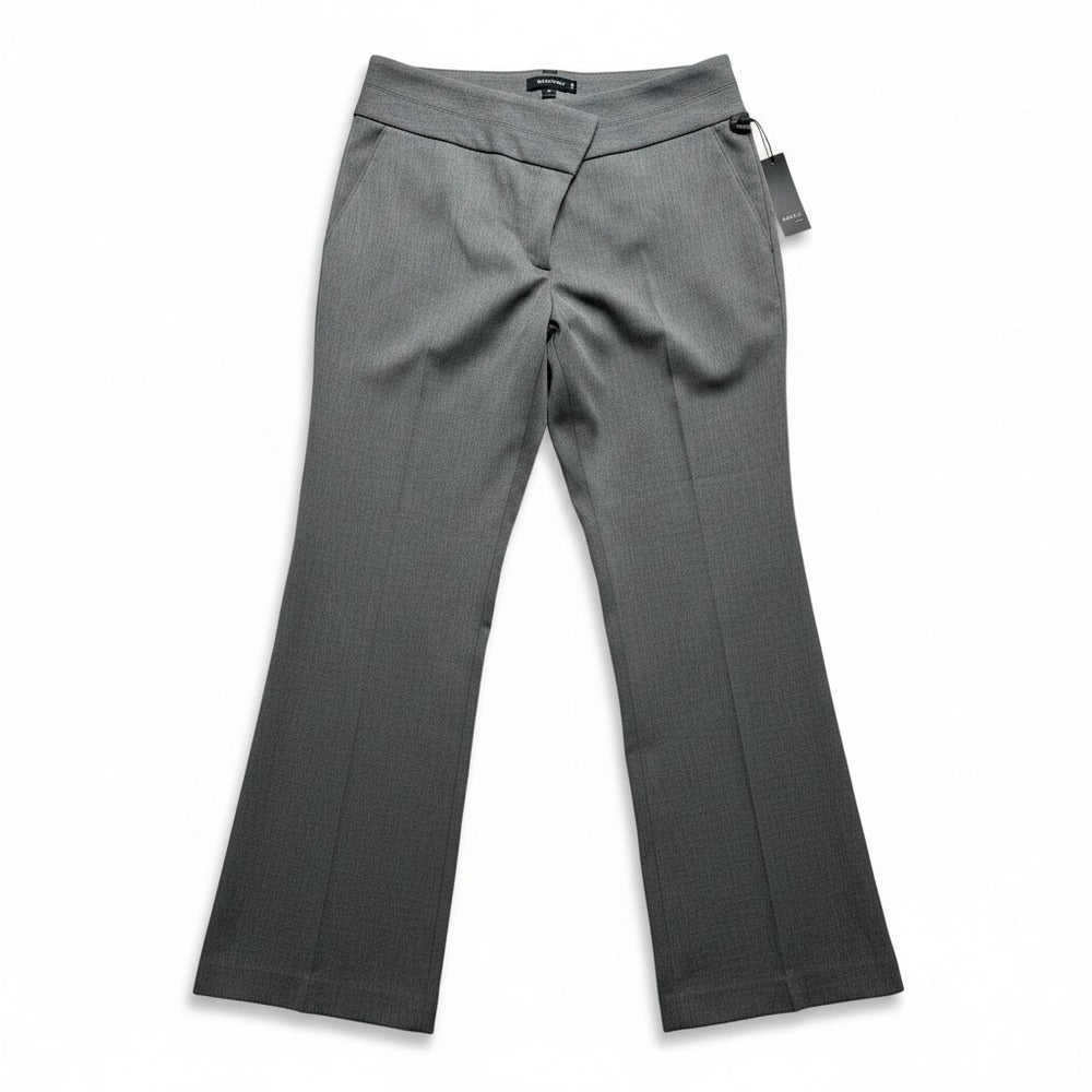 Express 14R Gray Editor Wide Waistband Flare Leg Pants Womens Trousers NWT
