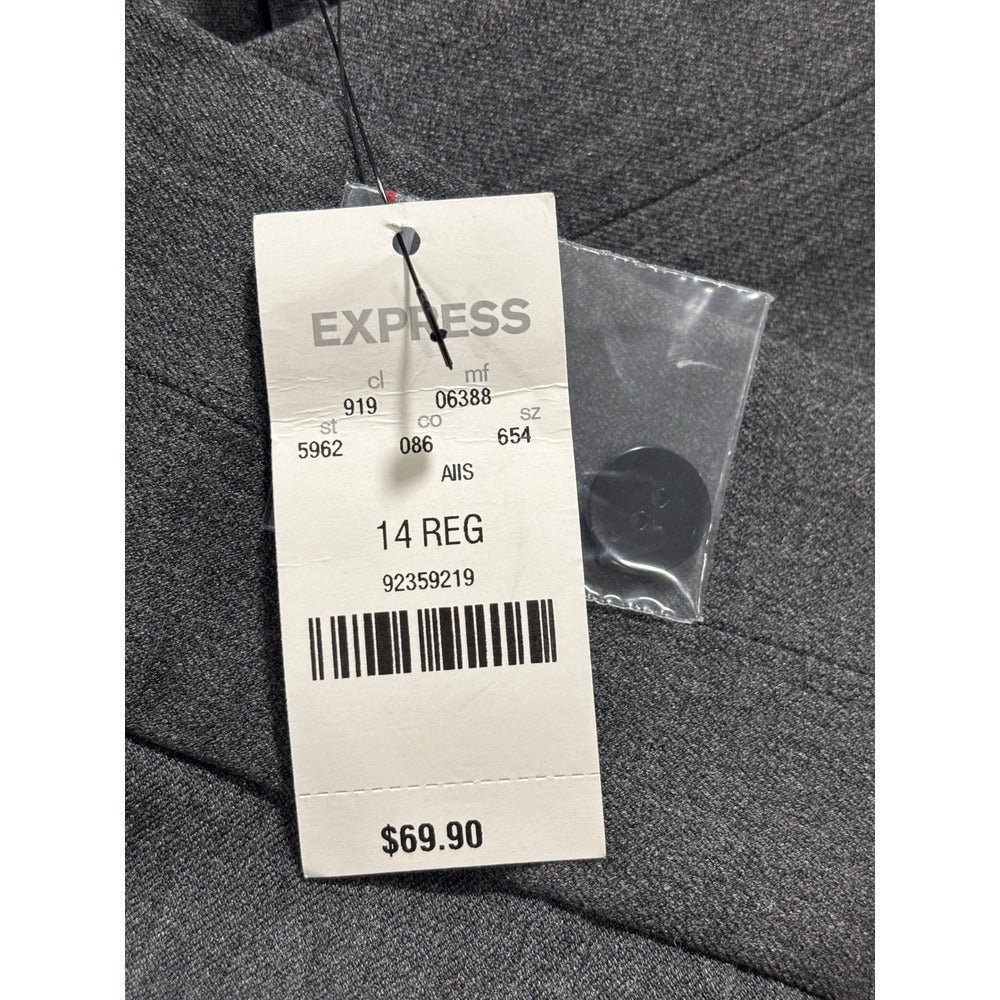 Express 14R Gray Editor Wide Waistband Flare Leg Pants Womens Trousers NWT