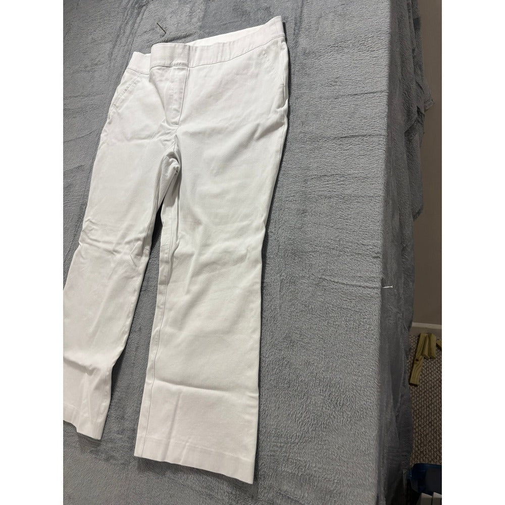Spanx Womens 1X White Wide Leg Crop Pants Casual Preppy Stretch Trousers