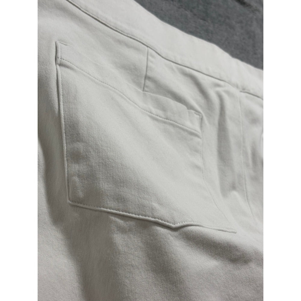 Spanx Womens 1X White Wide Leg Crop Pants Casual Preppy Stretch Trousers