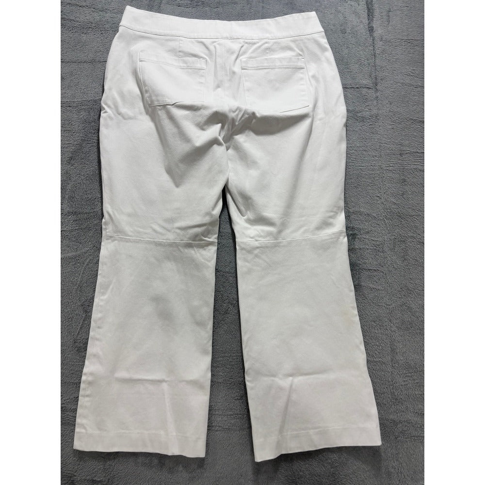 Spanx Womens 1X White Wide Leg Crop Pants Casual Preppy Stretch Trousers