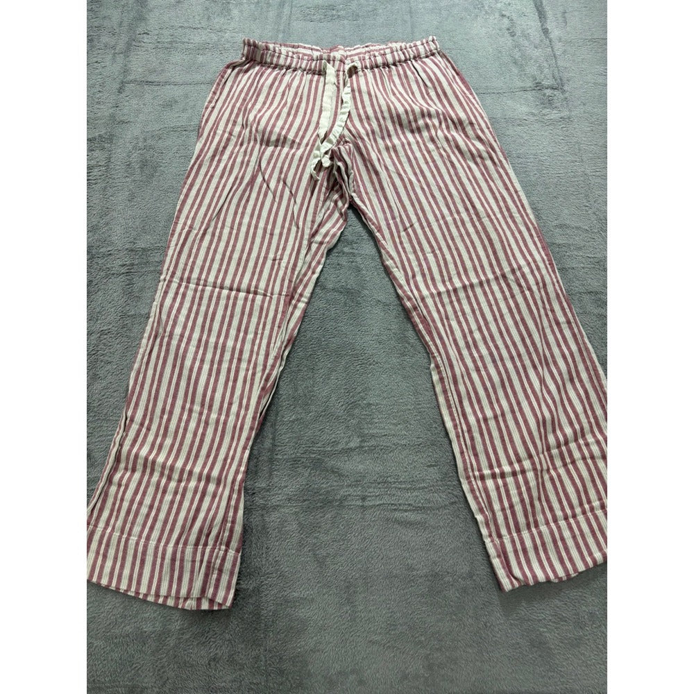 Eddie Bauer L Red Striped Womens Pajama Pants Casual Cozy Loungewear