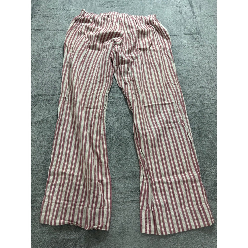 Eddie Bauer L Red Striped Womens Pajama Pants Casual Cozy Loungewear