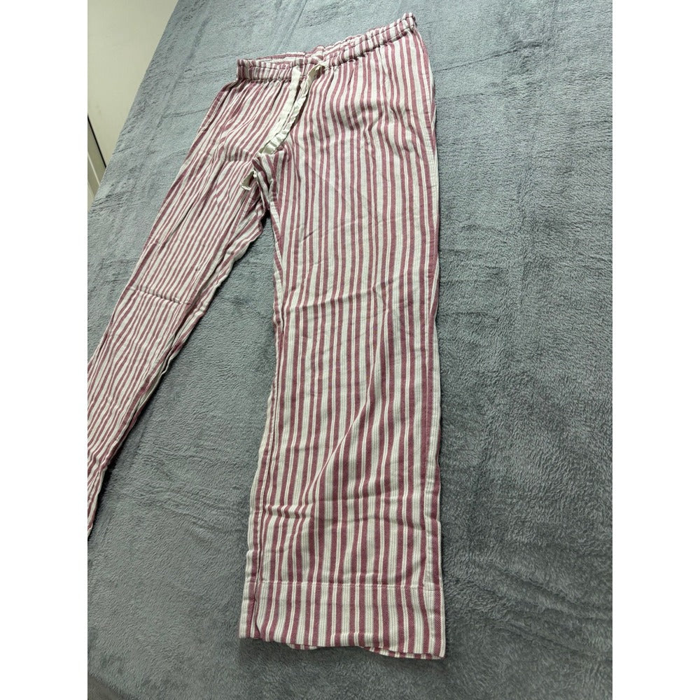 Eddie Bauer L Red Striped Womens Pajama Pants Casual Cozy Loungewear
