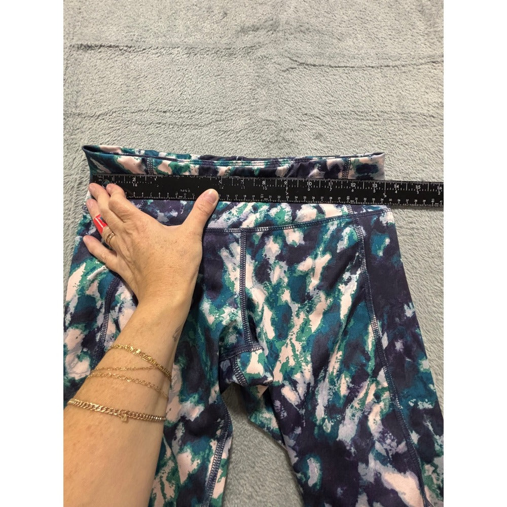 Old Navy Active Womens L Plus Blue Green Go-Dry Leggings Athleisure Casual