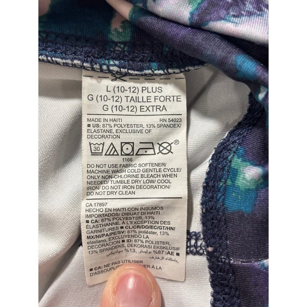 Old Navy Active Womens L Plus Blue Green Go-Dry Leggings Athleisure Casual