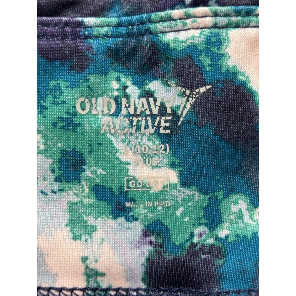 Old Navy Active Womens L Plus Blue Green Go-Dry Leggings Athleisure Casual