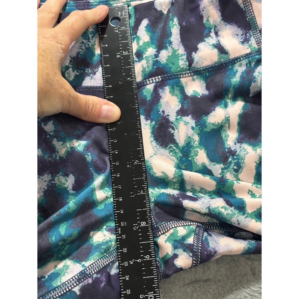 Old Navy Active Womens L Plus Blue Green Go-Dry Leggings Athleisure Casual