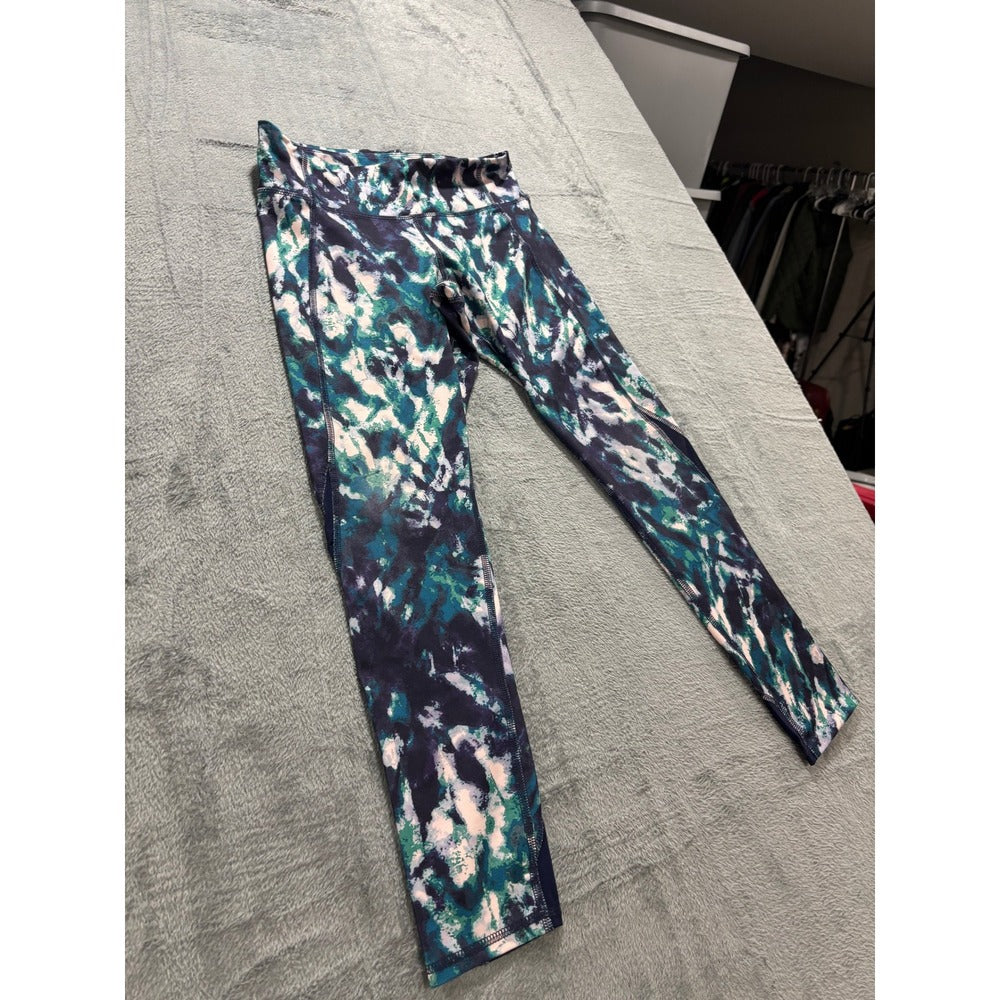 Old Navy Active Womens L Plus Blue Green Go-Dry Leggings Athleisure Casual