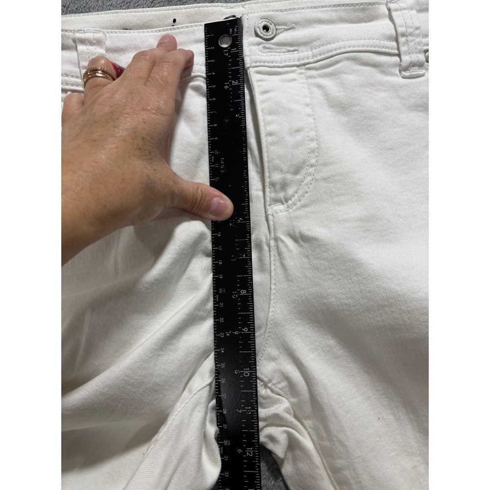 INC 14W White Straight Leg Slim Tech Crop Jeans Womens Casual Minimalist