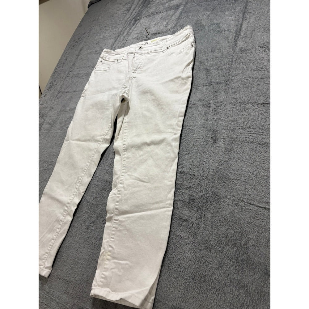 INC 14W White Straight Leg Slim Tech Crop Jeans Womens Casual Minimalist