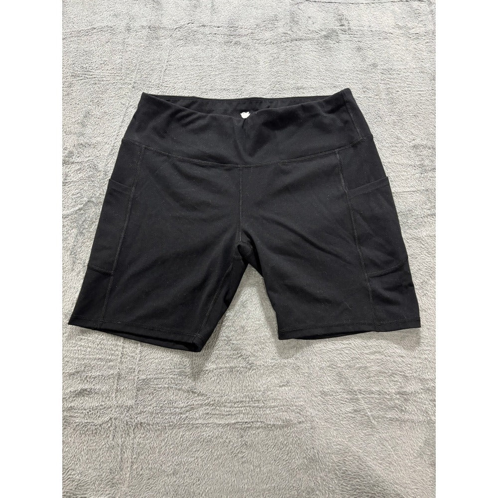 IUGA XXL Black Womens Biker Shorts High Rise Pockets Athleisure Yoga