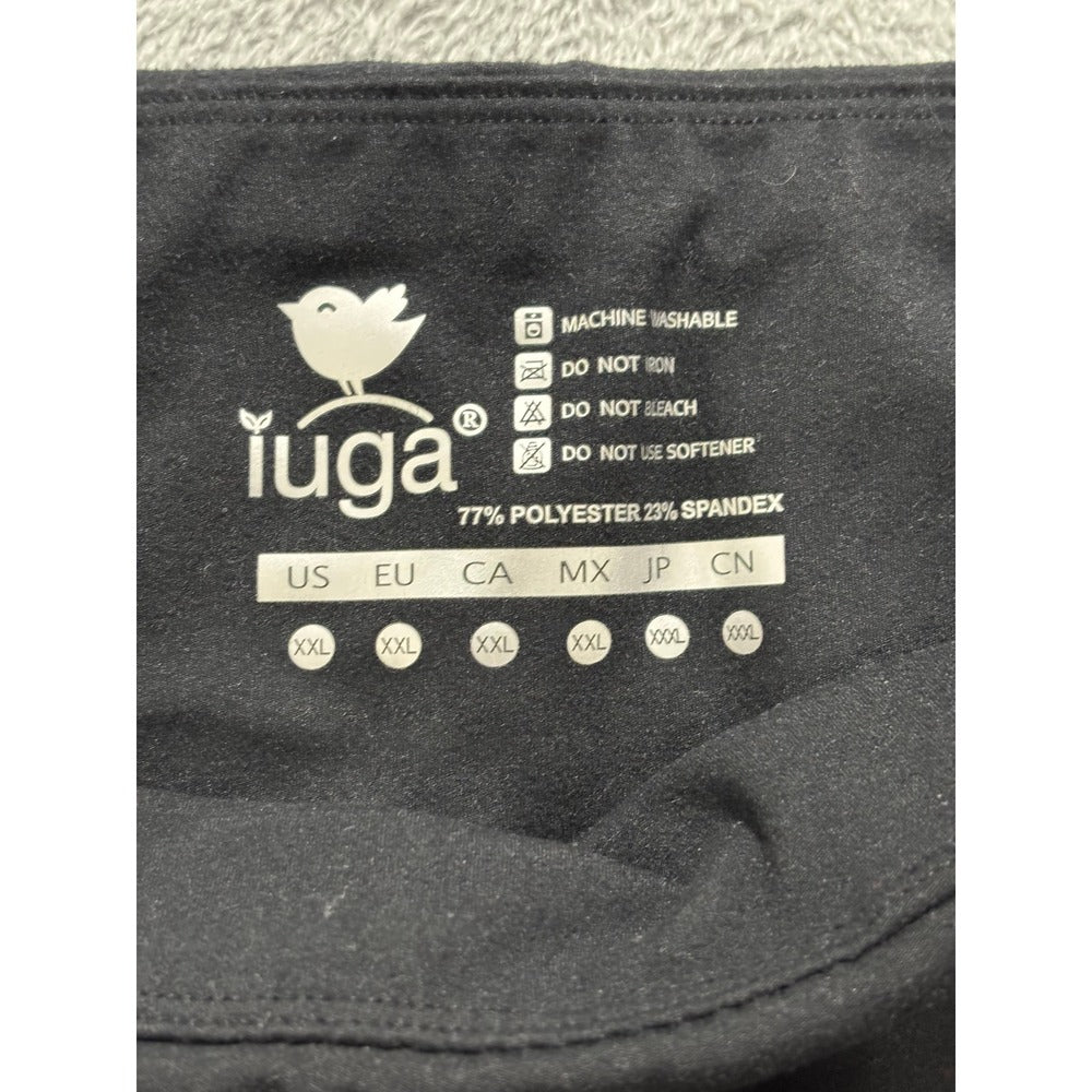 IUGA XXL Black Womens Biker Shorts High Rise Pockets Athleisure Yoga