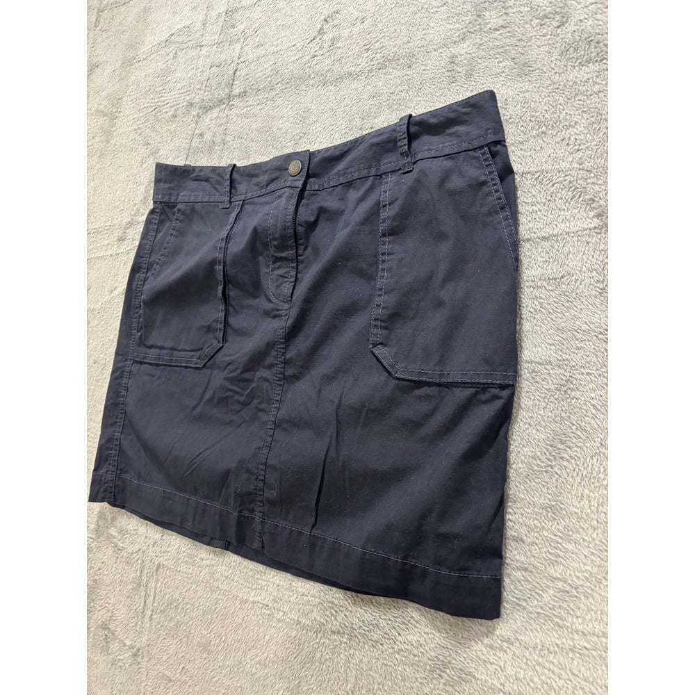 Ann Taylor LOFT 12 Navy Blue Cargo Mini Skirt Womens Casual Utility