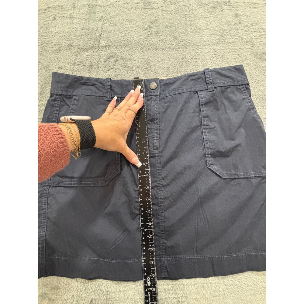Ann Taylor LOFT 12 Navy Blue Cargo Mini Skirt Womens Casual Utility