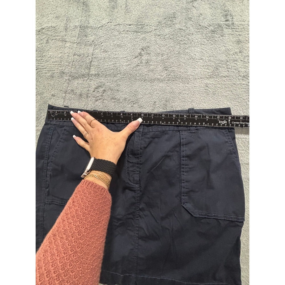 Ann Taylor LOFT 12 Navy Blue Cargo Mini Skirt Womens Casual Utility